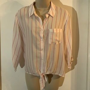 Button down loose crop top. Brand new